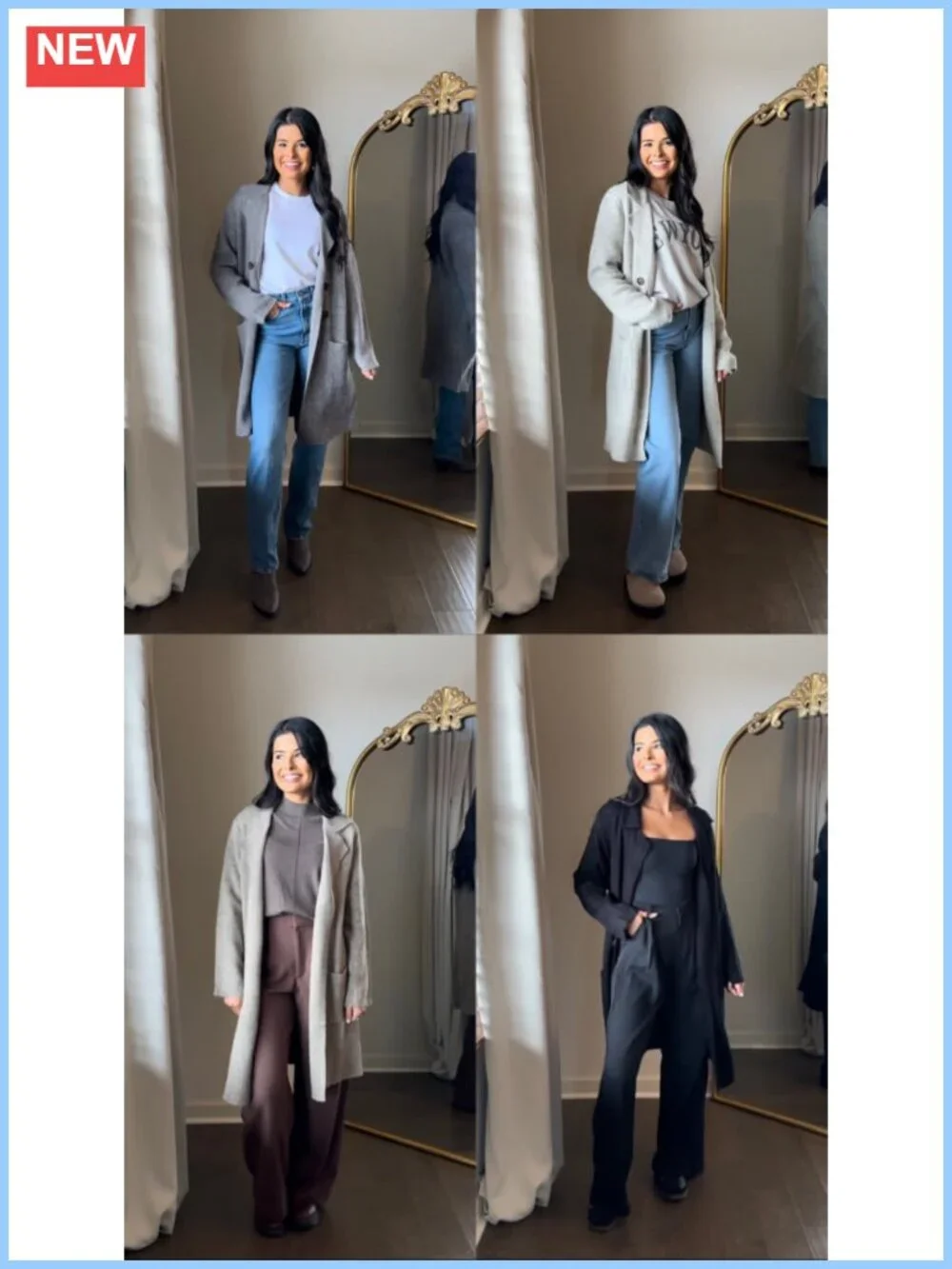Women's Long Cardigan Sweater Open Front Knit Coatigan Notch Lapel Pockets